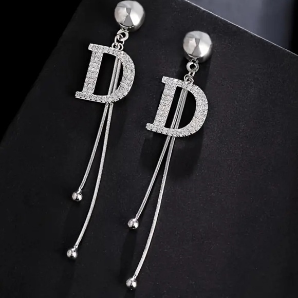 Exquisite Vintage Tassel Drop Elegant Silver “D" Dior, Long Dangle Earrings NEW - Picture 4 of 4